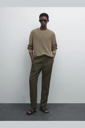 Massimo Dutti Spodnie Jogger Ze 100% Lnu
