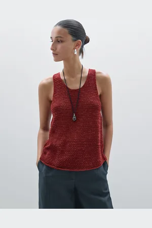 Massimo Dutti Ażurowy Top Z Fakturą