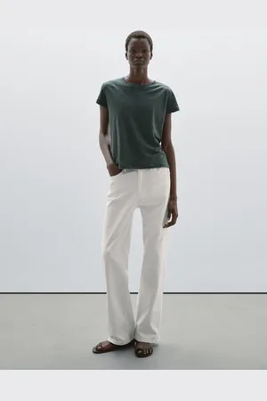 Massimo Dutti Koszulka Z Krótkim Rękawem Ze 100% Lnu