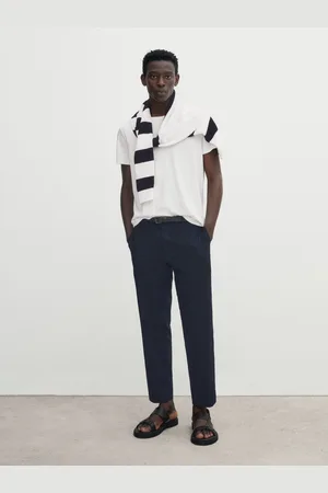 Massimo Dutti Koszulka Z Merceryzowanej Bawełny Z Krótkim Rękawem