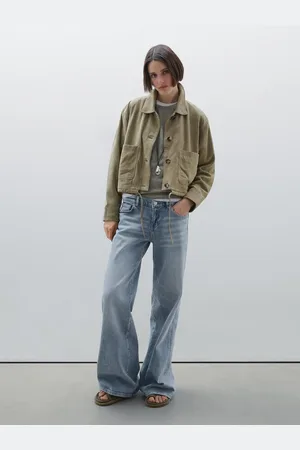 Massimo Dutti Rozszerzane Jeansy Vintage Z Niskim Stanem