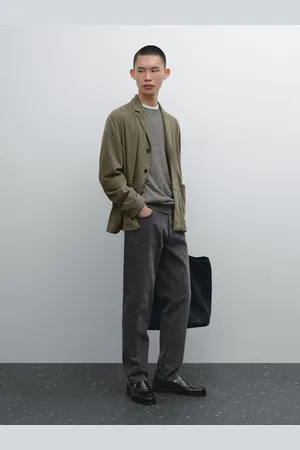 Massimo Dutti Marynarka Z Zamszowej Skóry