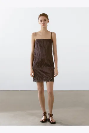 Massimo Dutti Sukienka Mini Z Ozdobną Koronką