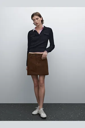Massimo Dutti Bawełniany Sweter Polo O Warkoczowym Splocie