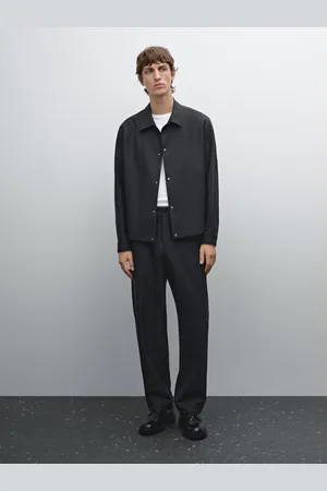 Massimo Dutti Koszula Wierzchnia Z Mieszanki Wełny W Paski