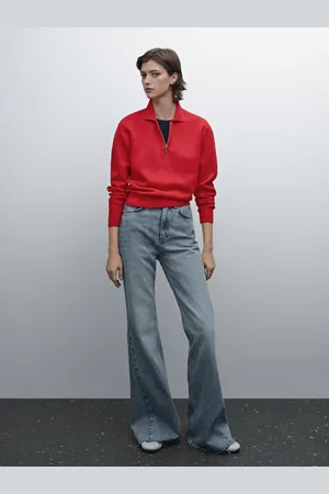 Massimo Dutti Sweter Z Dzianiny Milano Z Kołnierzykiem Polo I Zapięciem Na Suwak
