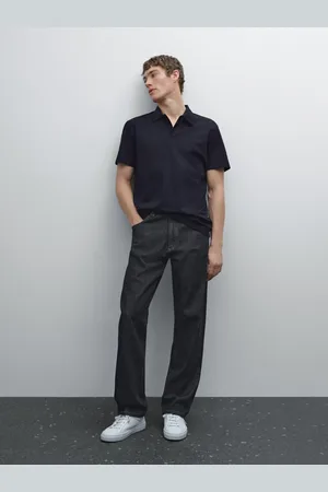 Massimo Dutti Bawełniana Koszulka Polo O Kroju Slim I Drobnej Fakturze
