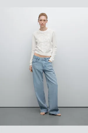 Massimo Dutti Ażurowy Sweter Z Koronką