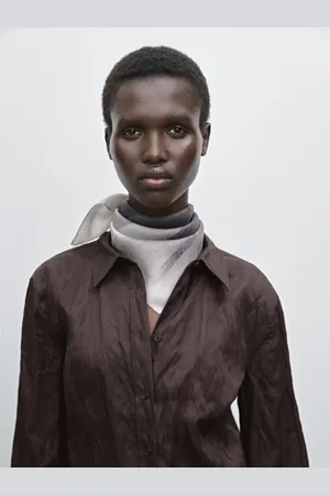 Massimo Dutti Cieniowana Apaszka Ze 100% Jedwabiu Z Nadrukiem