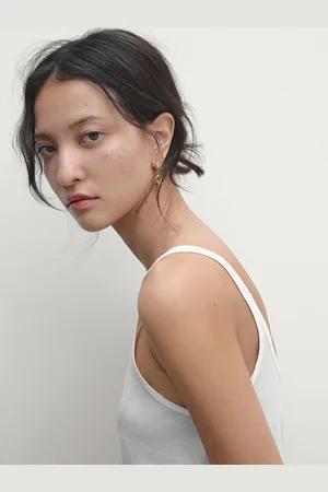 Massimo Dutti Wiszące Kolczyki W Kształcie Łezek Z Cyrkoniami