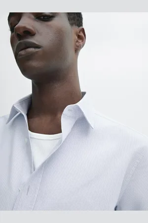 Massimo Dutti Koszula O Kroju Slim W Paski Ze 100% Bawełny