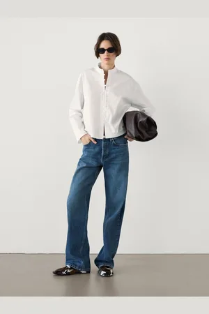 Massimo Dutti Koszula Z Popeliny Z Guzikami I Stójką