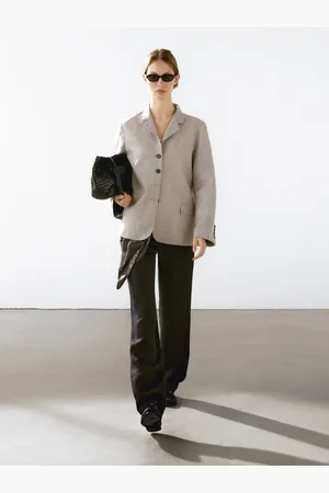 Massimo Dutti Przetykana Marynarka Ze 100% Lnu