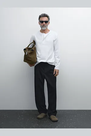 Massimo Dutti Koszulka Ze 100% Bawełny Z Dekoltem Na Guziki