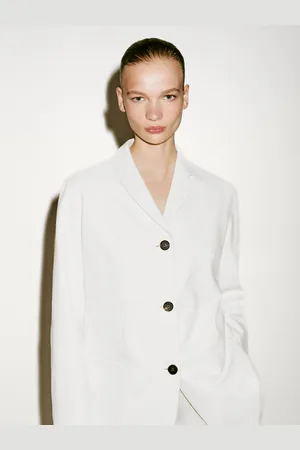 Massimo Dutti Długa Zamszowa Marynarka Skórzana − Limited Edition