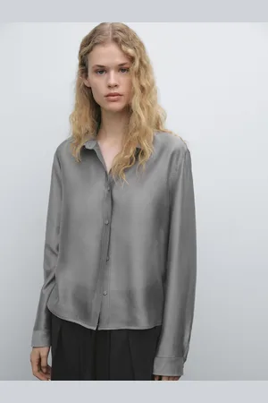 Massimo Dutti Luźna Prześwitująca Koszula