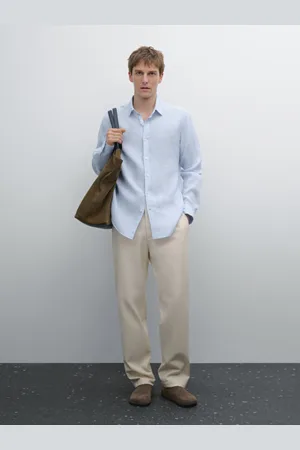 Massimo Dutti Koszula O Kroju Slim W Paski Ze 100% Lnu