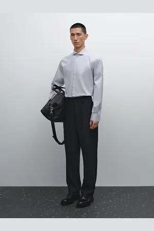 Massimo Dutti Koszula Slim Ze 100% Bawełny W Paski
