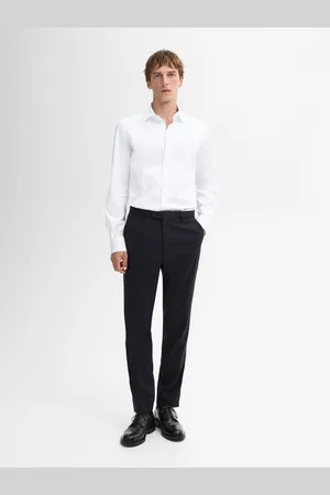 Massimo Dutti Koszula O Kroju Slim Z Popeliny Ze 100% Bawełny
