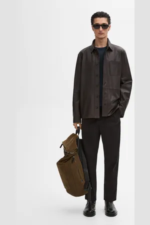 Massimo Dutti Koszula Ze Skóry Nappa Z Kieszenią Na Piersi