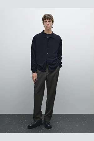 Massimo Dutti Kardigan Z Mieszanki Wełny Zapinany Na Guziki
