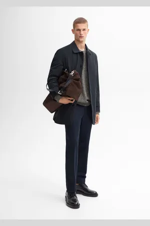 Massimo Dutti Techniczny Trencz Z Mieszanki Bawełny