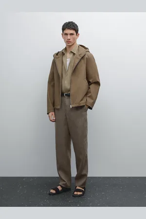 Massimo Dutti Krótka Kurtka Z Kapturem Z Mieszanki Bawełny