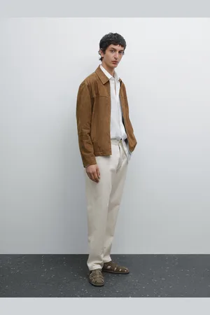 Massimo Dutti Zwężane Spodnie Z Denimu Z Mieszanki Bawełny