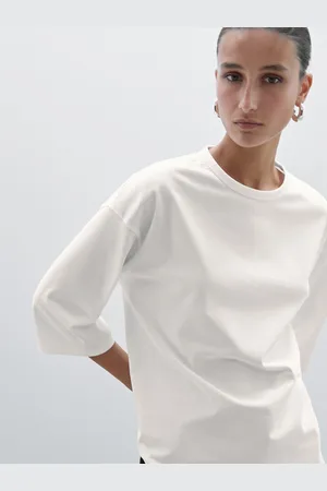 Massimo Dutti Koszulka Oversize Z Grubej Tkaniny