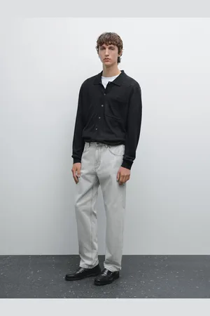 Massimo Dutti Dzianinowy Kardigan Z Kieszenią 100% Len