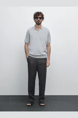 Massimo Dutti Koszulka Polo Z Bawełnianej Dzianiny Z Krótkim Rękawem