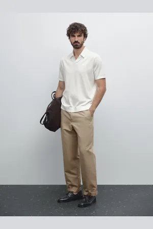 Massimo Dutti Koszulka Polo Z Bawełnianej Dzianiny Z Krótkim Rękawem