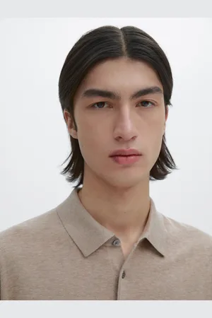 Massimo Dutti Bawełniany Sweter Polo Z Krótkim Rękawem