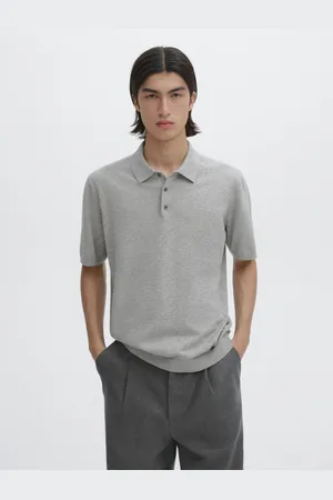 Massimo Dutti Bawełniany Sweter Polo Z Krótkim Rękawem
