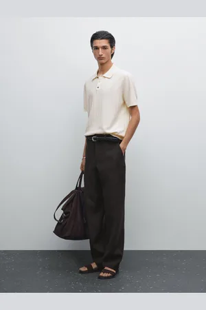 Massimo Dutti Dzianinowa Koszulka Polo Ze 100% Bawełny