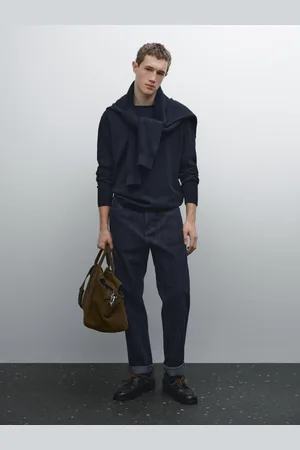 Massimo Dutti Cienki Dzianinowy Sweter Ze 100% Bawełny