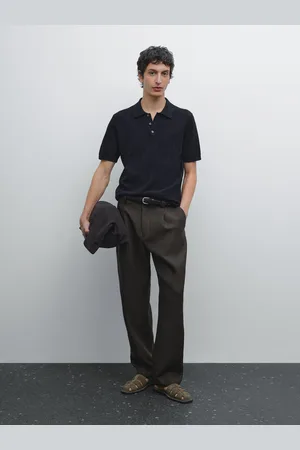 Massimo Dutti Dzianinowa Koszulka Polo Ze 100% Bawełny