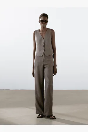 Massimo Dutti Dopasowana Kamizelka Ze 100% Lnu