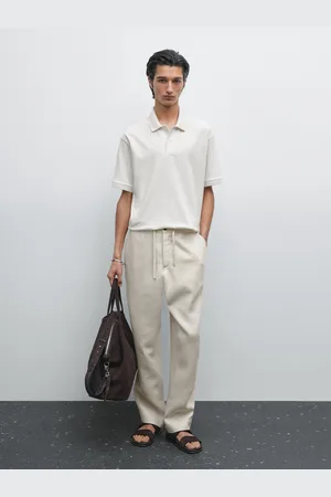 Massimo Dutti Dzianinowa Koszulka Polo Z Mieszanki Bawełny O Kroju Slim