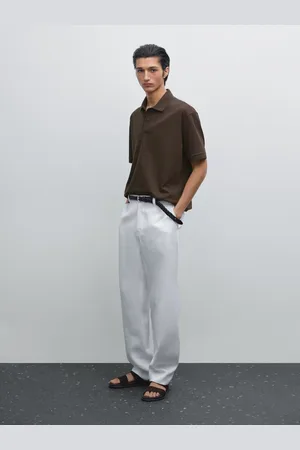 Massimo Dutti Dzianinowa Koszulka Polo Z Mieszanki Bawełny O Kroju Slim