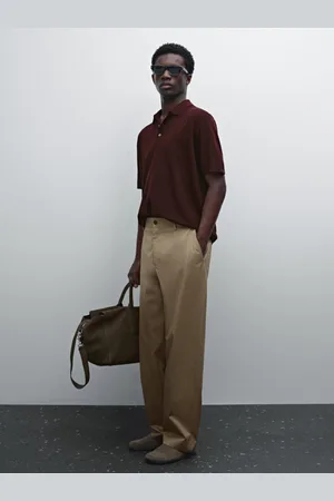 Massimo Dutti Bawełniany Sweter Polo Z Krótkim Rękawem