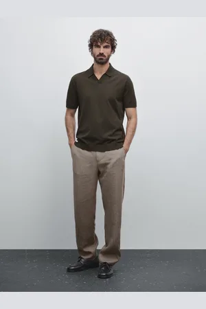 Massimo Dutti Koszulka Polo Z Bawełnianej Dzianiny Z Krótkim Rękawem