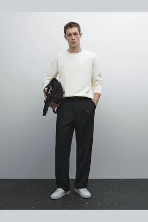 Massimo Dutti Cienki Dzianinowy Sweter Ze 100% Bawełny