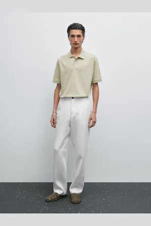 Massimo Dutti Dzianinowa Koszulka Polo Z Mieszanki Bawełny O Kroju Slim