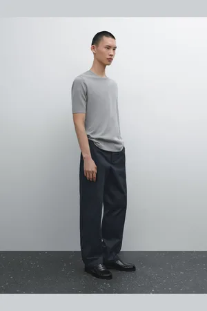 Massimo Dutti Dzianinowa Koszulka Z Mieszanki Bawełny