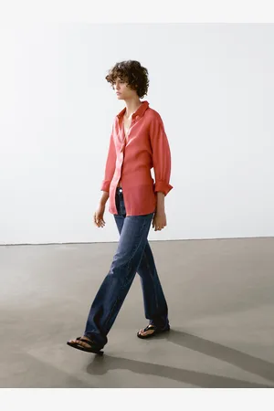 Massimo Dutti Luźna Koszula Z Mieszanki Ramii