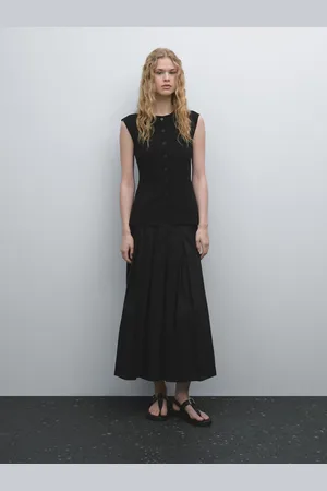 Massimo Dutti Dzianinowa Kamizelka Tailored Fit Z Guzikami