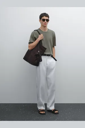 Massimo Dutti Dzianinowa Koszulka Z Mieszanki Bawełny