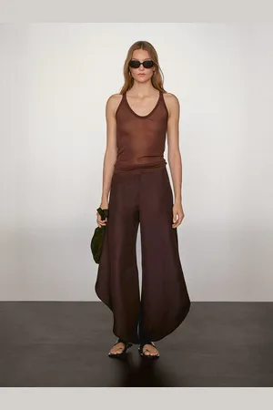 Massimo Dutti Luźne Spodnie Z Rozcięciami Po Bokach