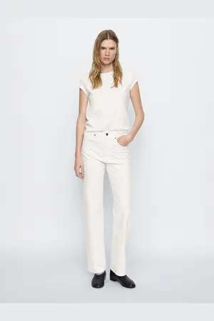 Massimo Dutti Proste Jeansy Z Wysokim Stanem Z Mieszanki Bawełny